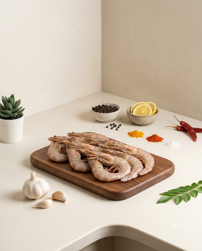 Prawns Jumbo Medium 250g-300g (Gross) - Curry Cut