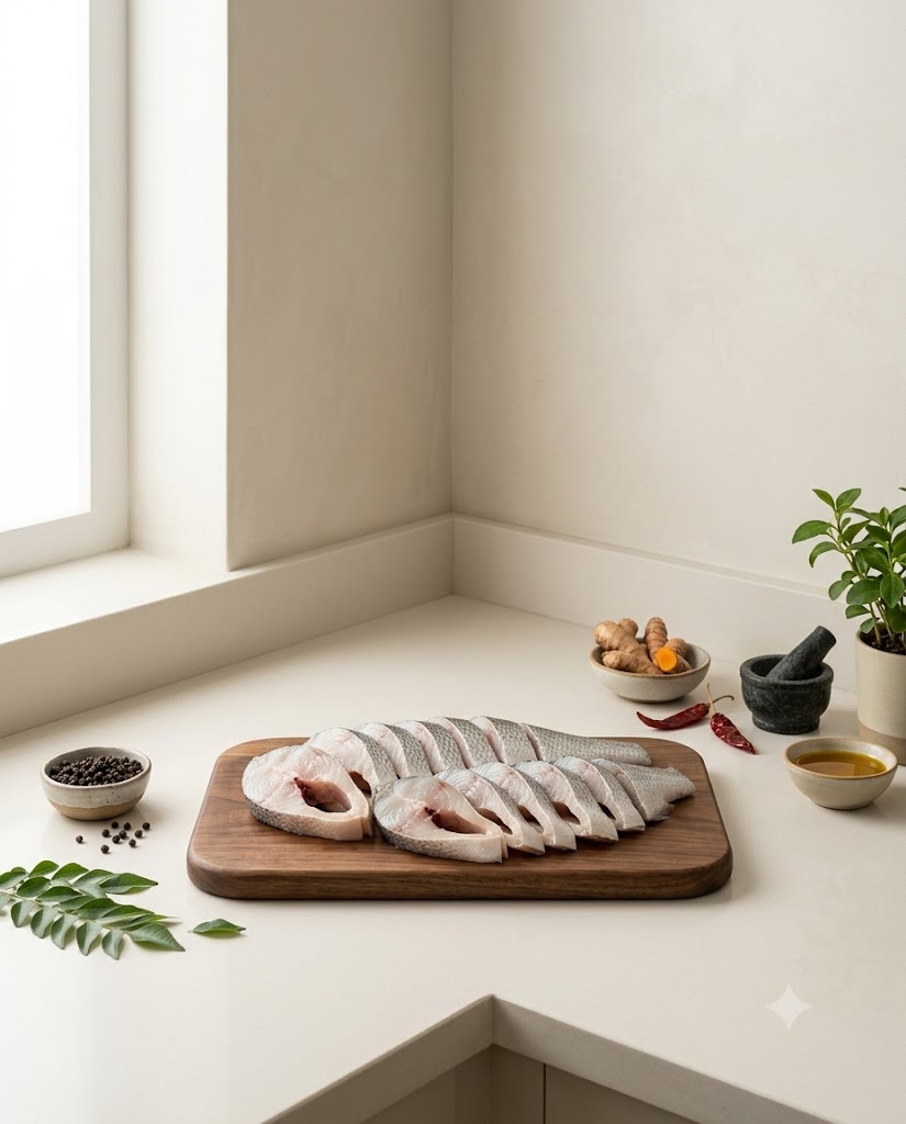 White Fish Sudle Small 250g-300g (Gross) - Curry Cut