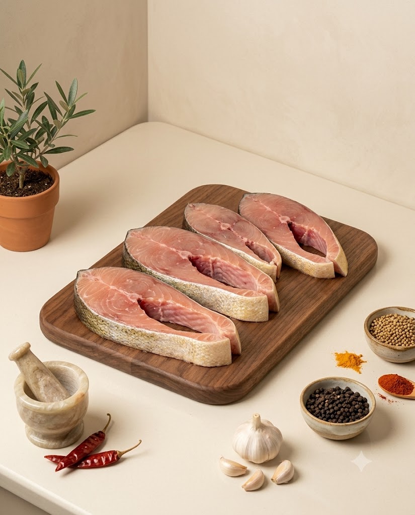 Indian Salmon Big Fish 750g-1kg (Gross) - Thin