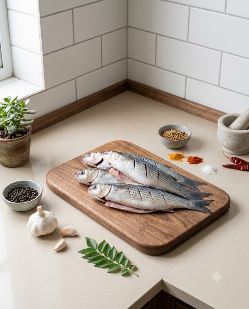 Mullet Small Fish 250g-300g (Gross) - Curry Cut (No Head)