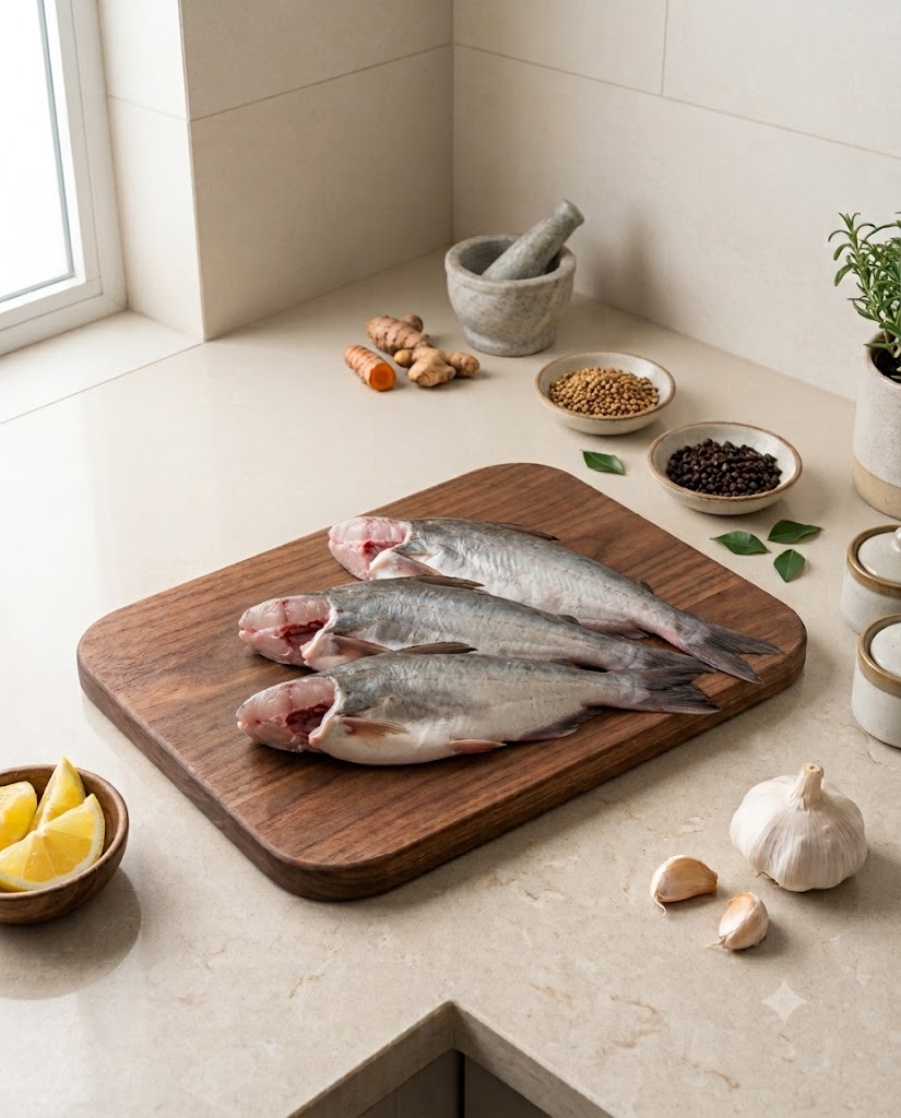 Aad Mach Fish Big 250g-300g (Gross) - Curry Cut (No Head)
