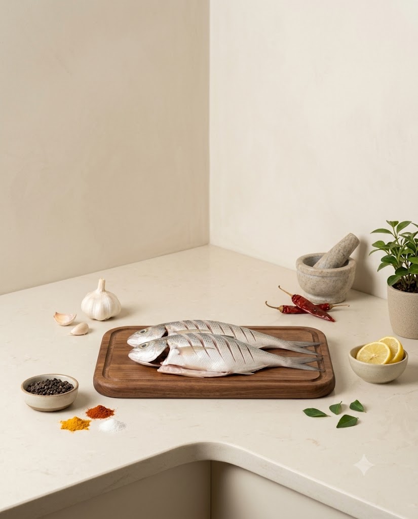 Crocker Small Fish 250g-300g (Gross) - Curry Cut (No Head)