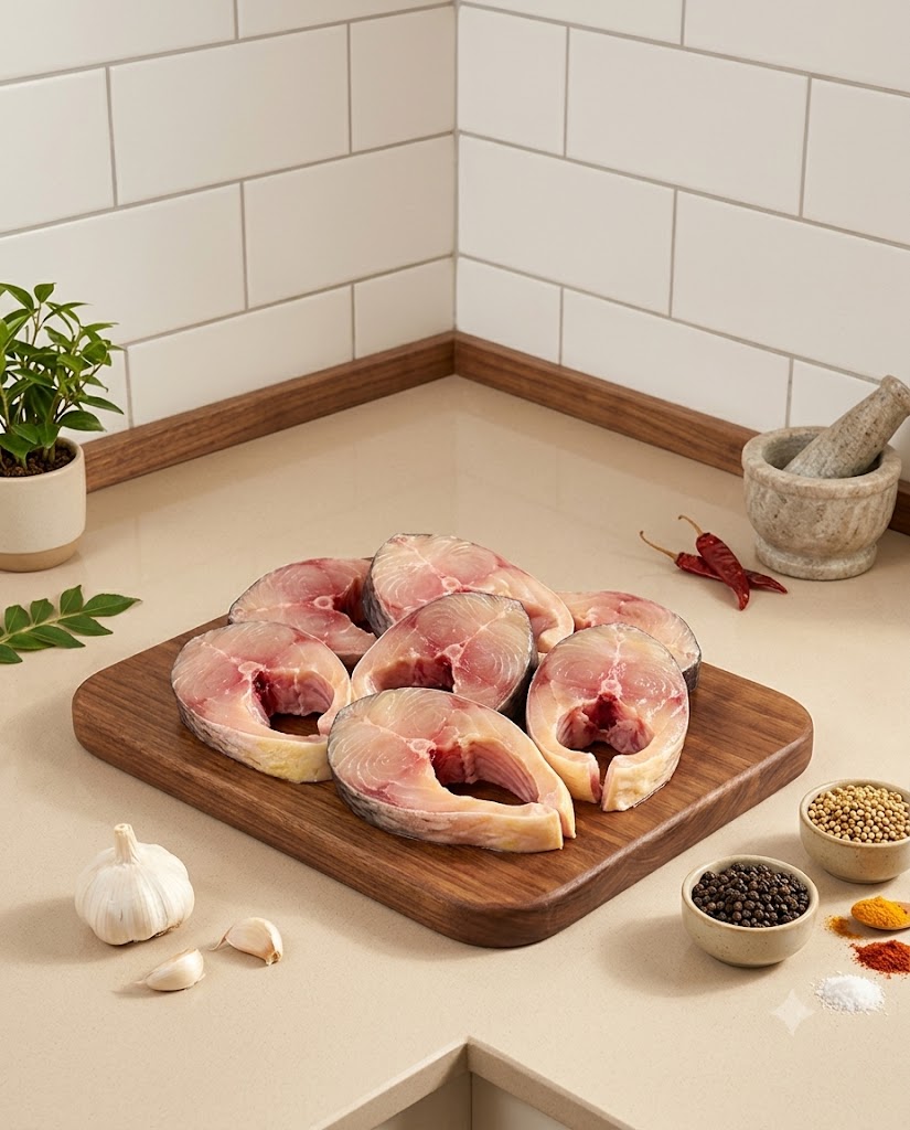 Catla Big Fish 250g-300g (Gross) - Curry Cut