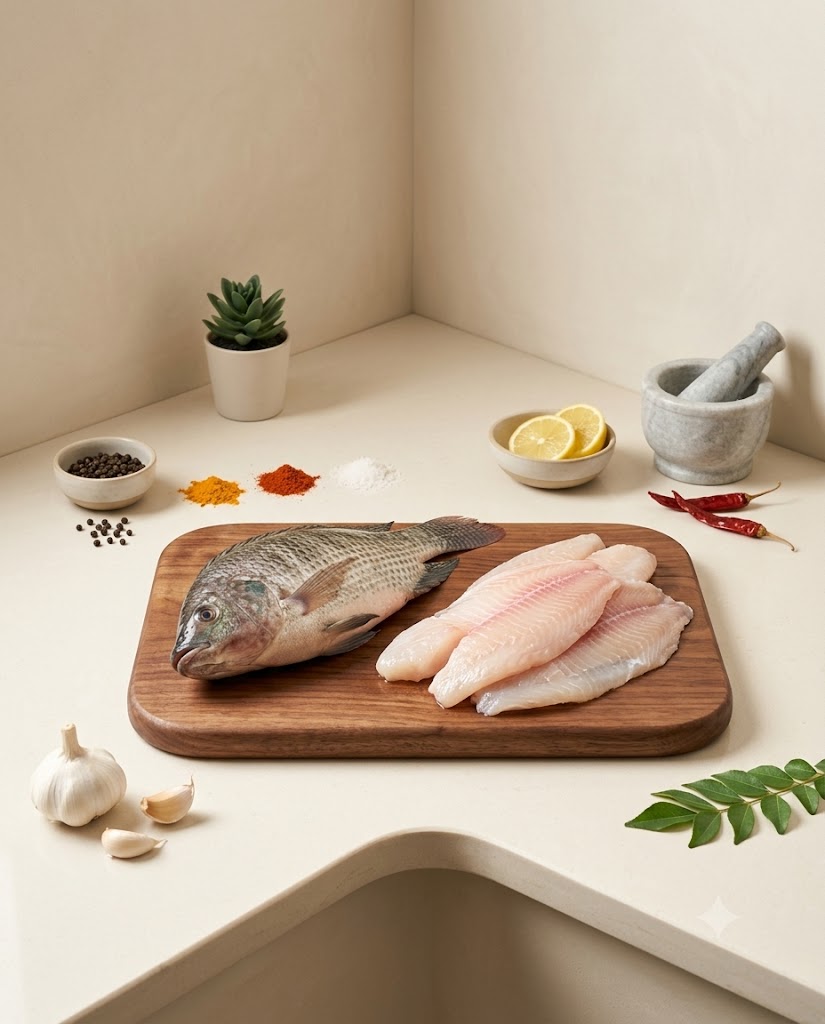 Tilapia Fish Medium 250g-300g (Gross) - Curry Cut