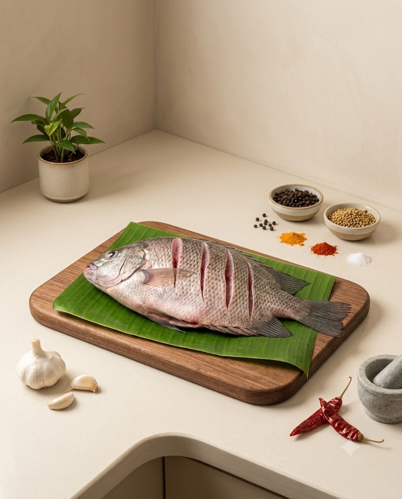 Pearl Spot Medium Fish 250g-300g (Gross) - Curry Cut
