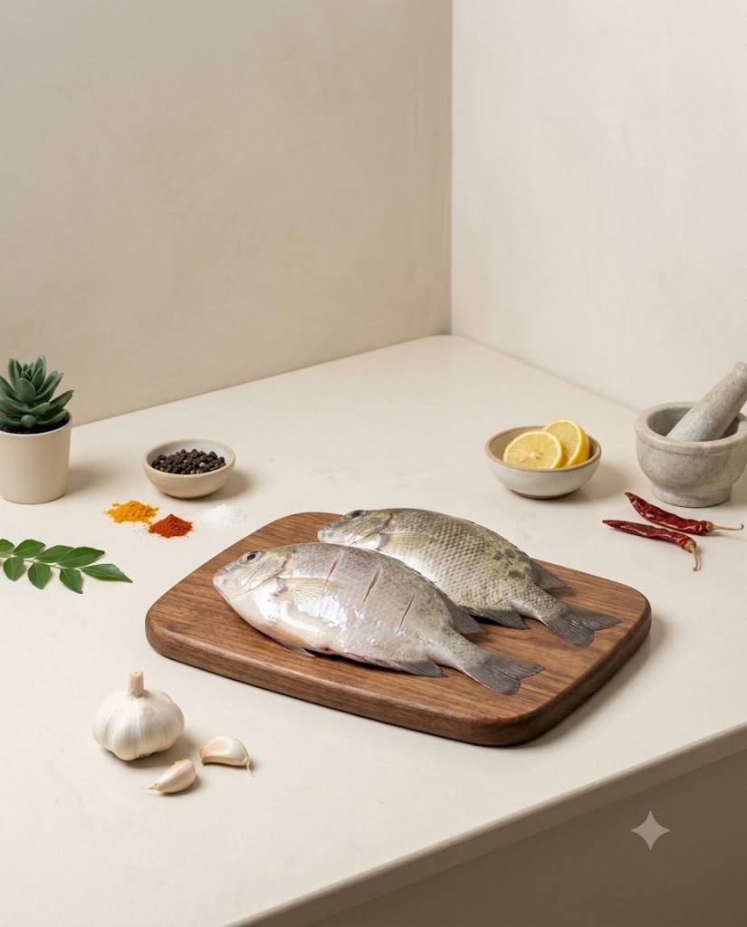 Pearl Spot Small Fish 250g-300g (Gross) - Curry Cut